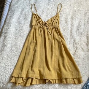 PacSun Yellow Babydoll Summer Mini Dress